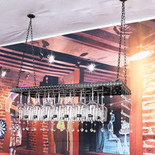 KDMB Portabottiglie Vino Stile Semplice Ferro Appeso mensola in Vetro Decorazione del soffitto per Bar, Ristorante Cucina (Dimensioni: 100 * 31 cm)