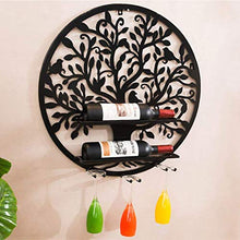 Cremagliera Del Vino Semplice e Creativa Arte in Ferro a Parete Forma Rotonda Scaffale Supporto in Vetro Sospeso Ristorante Soggiorno Parete Decorazione Semplice e Creativa, PZW, a
