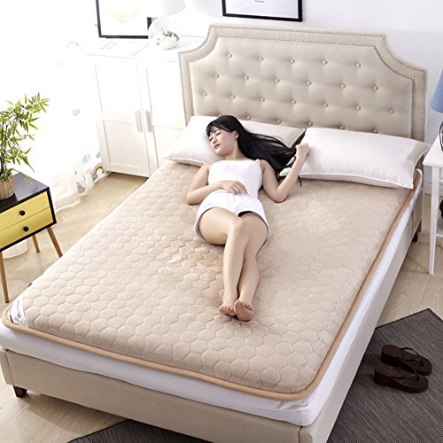 IUYJVR Tappetino Tatami, Tradizionale Giapponese futon Giapponese Letto Queen-King dormitorio Sottile coprimaterasso Lavabile-D 150x200cm (59x79 Pollici)