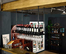 Portabottiglie per vino rosso Portabottiglie per vino rosso in stile americano Portabottiglie per vino da appendere a vento industriale Cornice per bicchiere di vino rosso Portabicchieri capovolto (