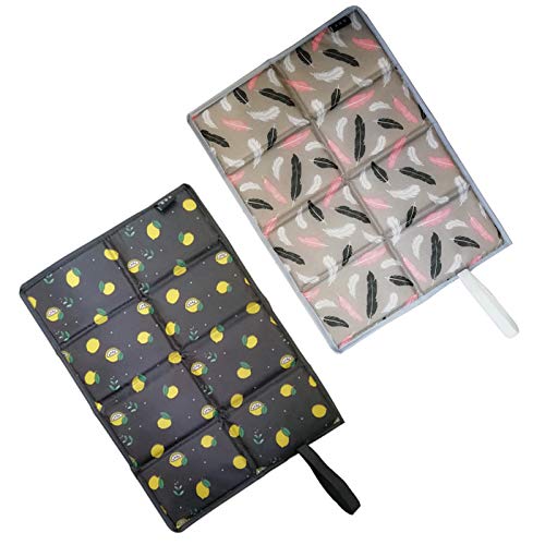 LdawyDE Tappetino Pieghevole Campeggio, Cuscini Pieghevoli Impermeabile, 2 Pezzi Tappetino per Sedile XPE Coprisedile per Spiaggia Tessuto Impermeabile in Poliestere con Cinghie Elastiche per Picnic