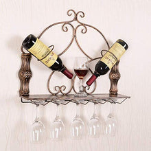 NSYNSY Portabottiglie Portabottiglie | Portabottiglie da Vino sospeso a Parete | Rastrelliere per calici per calici in Metallo in Ferro da Vino