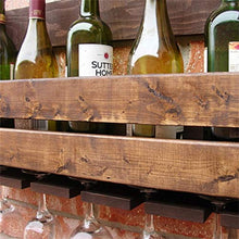 LHQ-HQ Old Wine Rack, Supporto a Parete, Legno Solido Calice Rack, Ristorante Bar Parete Wine Cooler