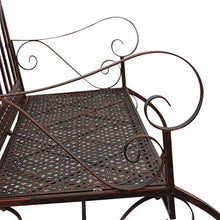 Outsunny Panchina a Dondolo da Giardino in Metallo a 2 Posti con Braccioli, 104x75x95.5cm, Colore Bronzo