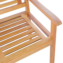 Panca da giardino in eucalipto a 3 posti, seduta in legno massiccio da 1,5 m, resistente alle intemperie, con finitura ad olio