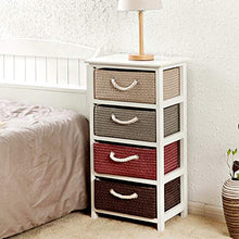 Comodino Legno Comodino con 2 cassetti Moderna Armadio di immagazzinaggio Paglia Comodino for la casa da Letto Accessori Multi-Color per mobili Camera da Letto