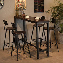 Sedia da Pranzo Sgabelli Alti  Sgabelli da bar quadrato / rotondo / in legno massello / seduta in pelle PU con schienale e gamba in ferro artistico, sedia da bar senza braccioli (altezza: 75 cm)