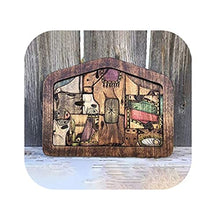 VNMG Nativity Puzzle with Wood Burned Design, Wooden Jesus Puzzles Nativity Set, Jigsaw Puzzle Game for Adults And Kids