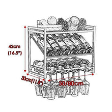 Portabottiglie per Vino Moderno in Metallo - Portabottiglie da Parete con Decorazione Domestica, può Contenere 12 Bottiglie di Vino e 12 bicchieri-80 * 30 * 42 cm