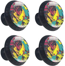 Pesci Betta Colorati Pomelli per Porta Set di 4 Pomelli per Mobili Manopole per Cassetti Cucina Armadio Vetro