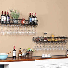 GZA Vino Titolare Cremagliera Cucina della Tazza Appeso/Asta Cremagliera del Vino Rosso (Color : Black, Size : 50 * 25CM)