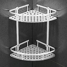 JKCKHA Northern Europe. Bella Bagno d'angolo Frame 2 Double Layer Triangolo Spazio Doccia Carrello Shampoo Sapone stoccaggio Cosmetici Rack Telaio in Alluminio Multifunzione