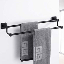 AINIYF Bagno Bagno Doccia Mensola Organizzatore Parete Punch Libero portasciugamani Nero Doppio dell'Acciaio Inossidabile Rod Colla Installazione Hanging, 5 Formati (Dimensioni: 60x14x15cm)