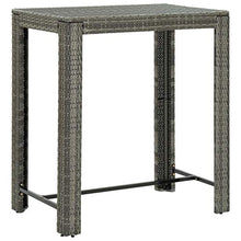 FAMIROSA Tavolo da Bar da Giardino Grigio 100x60,5x110,5 cm Polyrattan