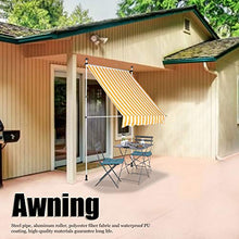 Hanper Tenda da Sole Laterale Retrattile,Tenda Laterale da Esterni per Privacy Impermeabile Protezione Raggi UV Vela Tenda Tende a Scorrimento Verticale 2.0x1.2M per Giardini,Balconi(Giallo+Bianco)