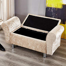 SLINGDA Banco di Stoccaggio Rivestito in Velluto con Braccia,Moderna Letto Panchina Settee,Sgabello A Zaino in Velluto,Scarpe Panca,per La Camera da Letto del Soggiorno Nero 100x40x40cm(39x16x16inch)