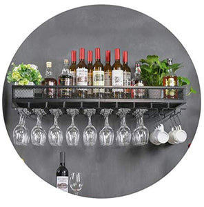 KELITINAus Titolare Del Vino Rack Parete Supporto Del Metallo Soffitto-Type Wine Glass Upside-Down Calice Rack Regolabile in Altezza Rack Vintage Style Decoration Application,100 cm (39.4In)
