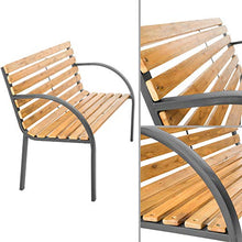 TecTake PANCHINA IN GHISA E LEGNO PANCA DA GIARDINO CON SCHIENALE LAVORATO INTRECCIATO - modelli differenti - ("Micha" (No. 401425))