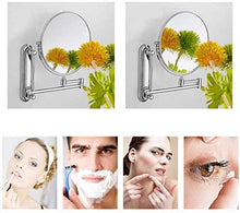 DIELUNY Specchio per Trucco Specchi per Trucco, Specchio a Parete Specchio in Metallo con Cornice Rotazione a 360 ° Specchio da Bagno Pieghevole Specchio cosmetico bifacciale Specchio di Bellezza