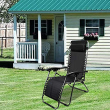 Todeco Sdraio per Giardino, Sedia Pieghevole A gravità Zero, 165 x 112 x 65 cm, Nero, Textilene, con Cuscino, Carico Massimo: 100 kg, Materiale: Acciaio