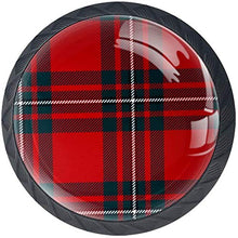 Modello scozzese scozzese nero rosso scozzese Pomelli per Porta Set di 4 Pomelli per Mobili Manopole per Cassetti Cucina Armadio Vetro