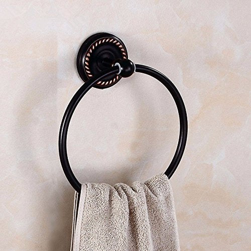 MBYW moderno minimalista portasciugamani portasciugamani bagno portasciugamani in bronzo nero europeo anello porta asciugamani bagno Adatto per bagno, camera da letto, cucina, ufficio, bar, officina