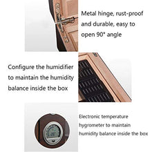 100 Sigari Raffreddamento Humidor Household Grande Capacità Cigar Cabinet Legno Di Cedro Cigar Idratante Governo Trasparente Tetto Apribile Igrometro Esterno ( Color : Brown , Size : 38*26.6*18cm )