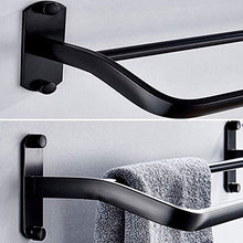 AINIYF Bagno Bagno Doccia Mensola Organizzatore portasciugamani Parete Punch Libero bipolare Alluminio dello Spazio igienici Nero