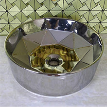 BIN-Bathroom supplies Lavabo Lavabo/lavabo/WC in Ceramica Lavabo Lavabo Art Lavabo Lavabo da appoggio Rotondo Dorato (Color : Metallic)