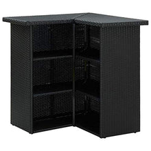 vidaXL Set da Bar da Giardino 4 pz con Cuscini in Polyrattan Nero