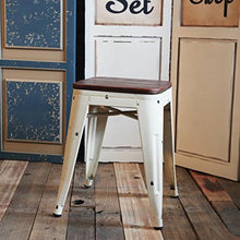 Binglinghua Industriale Rustico retrò in Metallo Top in Legno Sgabello Bar Bistro Cafe Kitchen Chair Loft Infradito Colorati Estivi, con finte Perline