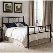 DORAFAIR Letto Singolo Moderni Letto di Metallo Frame Stabile 90x190cm,Cuore Nero
