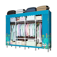 NXYJD Armadio Semplice Panno Armadio d'Acciaio Full Frame Ispessimento Bold Staccabile Doppio Guardaroba Tessuto Home