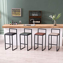 CMX-Barhocker Sgabello da Bar Quadrato in Pelle PU con Schienale, Gamba in Metallo, Sedia da Pub, sedie Alte da Cucina per Sala da Pranzo e Soggiorno