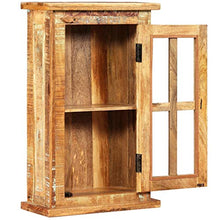 Tidyard Armadietto a Muro in Legno Massello di Recupero e Vetro 44 x 21 x 72 cm