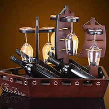 FGH QPLKKMOI Wine Rack Ambientale Wood Protection Vela Wine Rack, Contiene 4 Bottiglie di Vino Rosso, con Supporto Cup