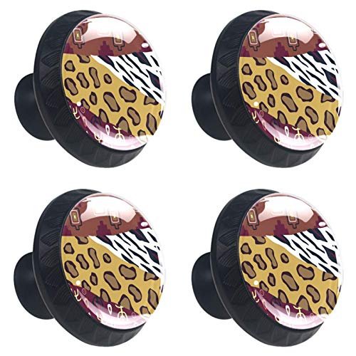 Set di 4 maniglie rotonde per armadio da cucina, credenza, cassettiera, cassettiera, con viti, per cucina, comò, armadietto, bagno, armadio, tribù