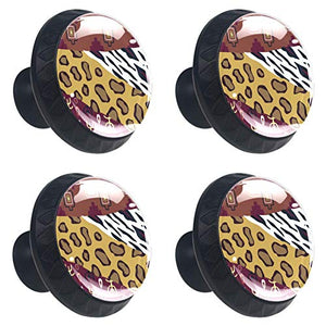 Set di 4 maniglie rotonde per armadio da cucina, credenza, cassettiera, cassettiera, con viti, per cucina, comò, armadietto, bagno, armadio, tribù