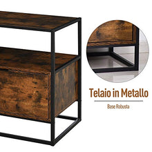 homcom Credenza in Stile Industriale, Comò Vintage in Legno e Metallo per Soggiorno o Camera con 1 Cassetto 73x45.5x76cm