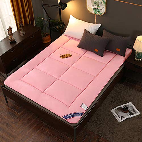 YXXCD Tatami Materasso Letto Futon, Velluto Thick Traspirante Morbido Pieghevole Materasso Terra Giapponese Student Dormitorio Tappetino Camera da Letto -Rosa 120x200cm(47x78inch)