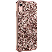 Saceebe Compatibile con Huawei Y6 Pro 2019 Custodia Silicone TPU Paillettes Glitter Strass Silicone TPU Case PC Coperture [placcatura bordo] Bumper Case Ultra Sottile Antigraffio,oro rosa&