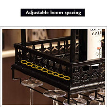 FCXBQ Portabottiglie Industriale da Appendere Portabottiglie Rustico Portabottiglie Altezza Regolabile Soffitto Galleggiante Porta calici per Appendere Cocktail o Flute da Champagne per Cucina Bar