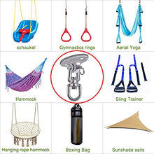 1100KG Capacità Acciaio inossidabile 360° Ruote gancio appendiabiti, gancio soffitto, gancio altalena con bullone per calcestruzzo Set di legno Parco giochi per bambini Outdoor Seat Trapeze Yoga, GYM