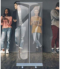 Topniu. (Uso nel business) Roll Up Banner 40x80inch (1000x2000mm) Rullo Tirare il rullo Banner trasparente con sacchetto di stoccaggio, PVC Partizione di igiene di distanziamento sociale per starnuto