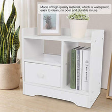 EBTOOLS Comodino Bianco/Marrone con Cassetto e Scompartimento Aperto, Comodino da Letto Legno Composito, 42 x 24 x 40 cm(Bianco)
