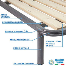 Comprarredo Rete ortopedica matrimoniale a doghe verticali misure 160 x 190 cm, resistentissima rete a tavole in legno massello con 5 piedi e triplo supporto