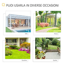 Outsunny Panchina da Giardino Moderna 2 Posti con Tavolino e Foro per Ombrellone Arredamento da Esterno 165x52x83cm Nero