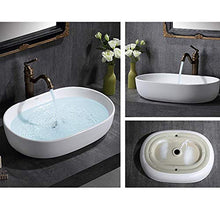 Feixunfan Lavabo Bagno Armadi Moderni Ovale Water Bianca È Facile da Pulire Il Tavolo Mobiletto del Bagno per Il Ristorante Dell'hotel (Color : White, Size : 60x41x14.5cm)
