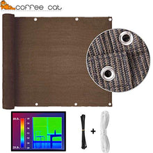 COFFEE CAT Frangivista Telo frangivento per balconi,Recinzione Copertura HDPE, Protezione dai Raggi UV per Recinzione in Rete Frangivento, con Fascette per Cavi