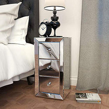 YRRA Comodino a Specchio Comodino Comodino con 3 cassetti e Comodino in Cristallo intarsiato Diamante per Camera da Letto Soggiorno Ufficio Sala Reception (1 Confezione Argento)